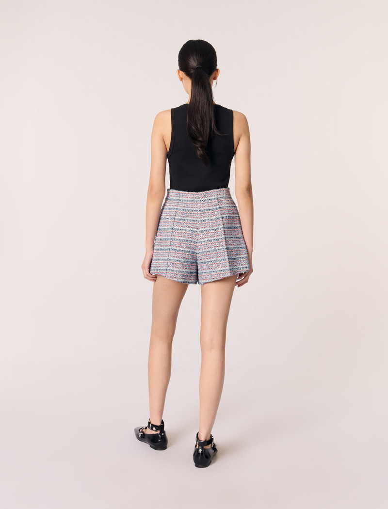 Tweed shorts with contrasting trim 4