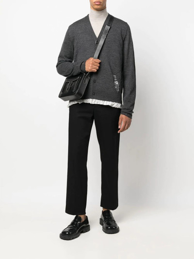 Maison Margiela distressed-finish wool cardigan outlook