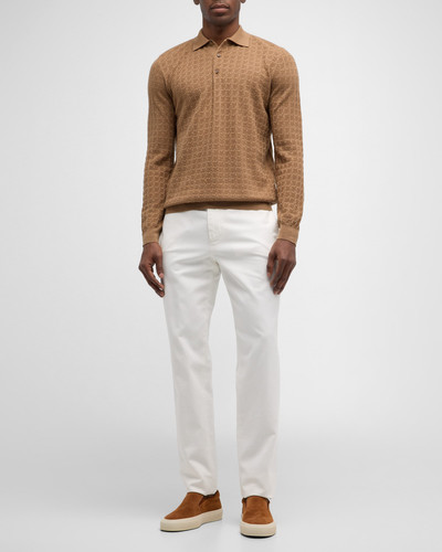 Canali Men's Textured Wool Polo Sweater outlook