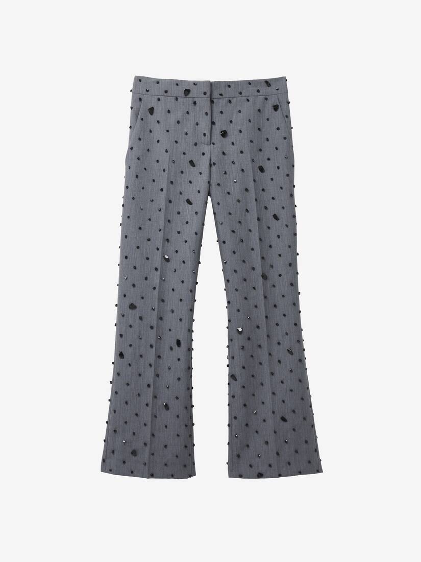 Cosmic Stone Embroidery Cropped Trousers - 1