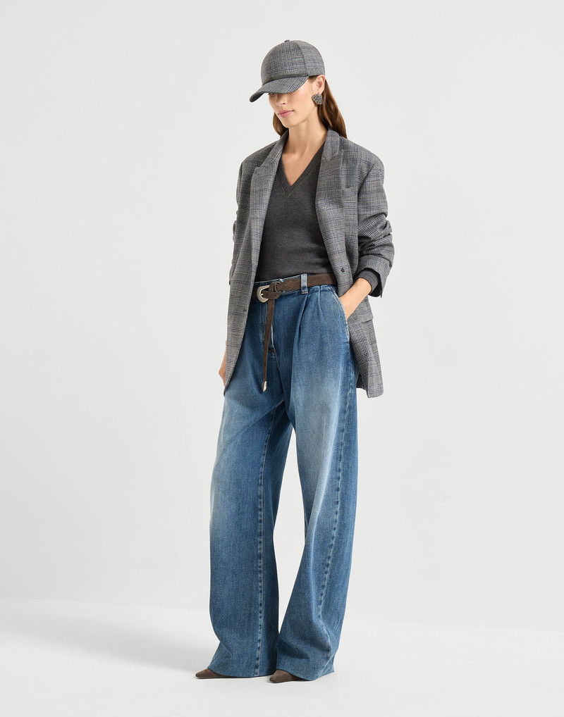 Ribbed wool jersey top with shiny trim 5