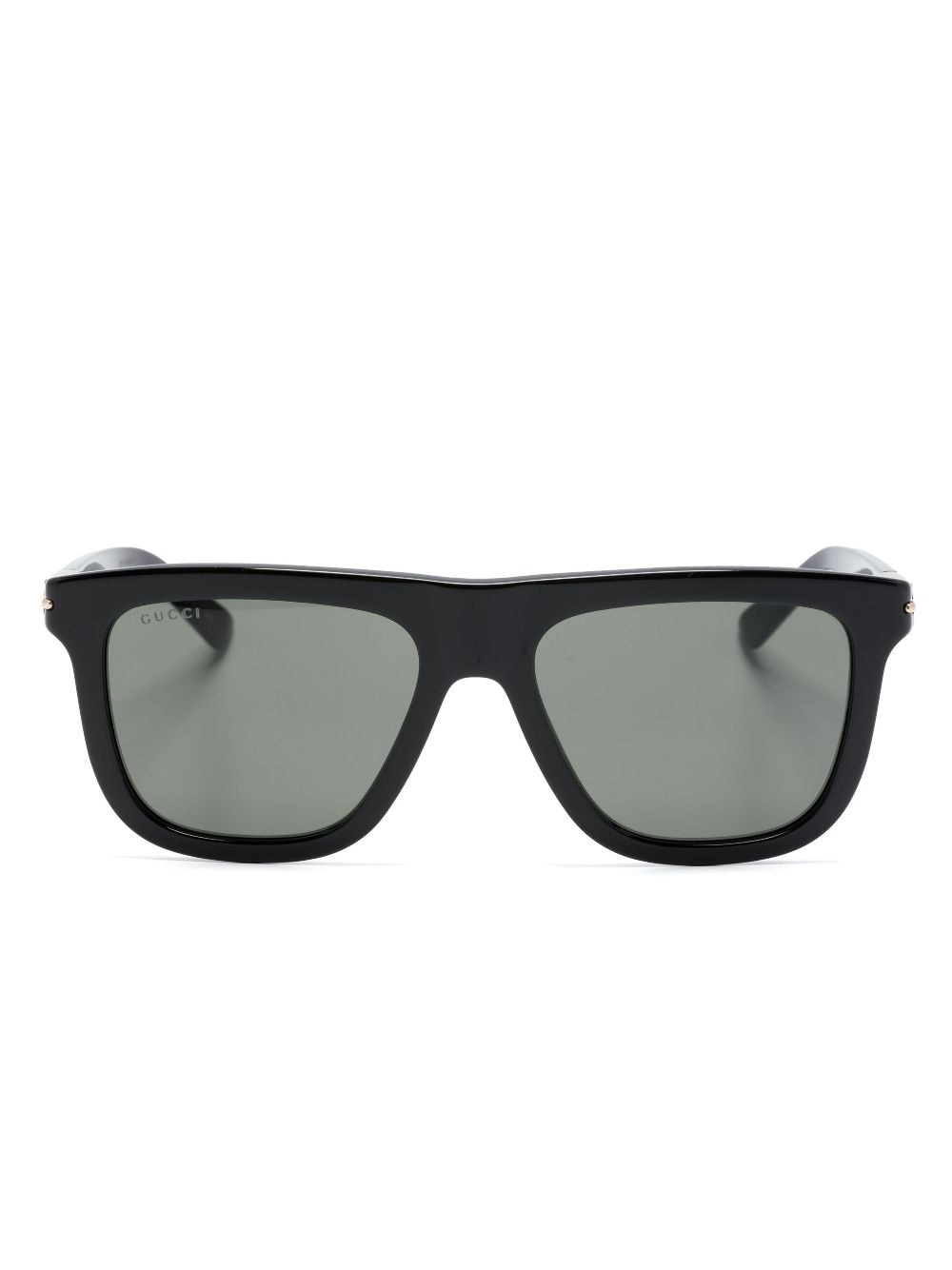 logo-plaque wayfarer-frame sunglasses - 1