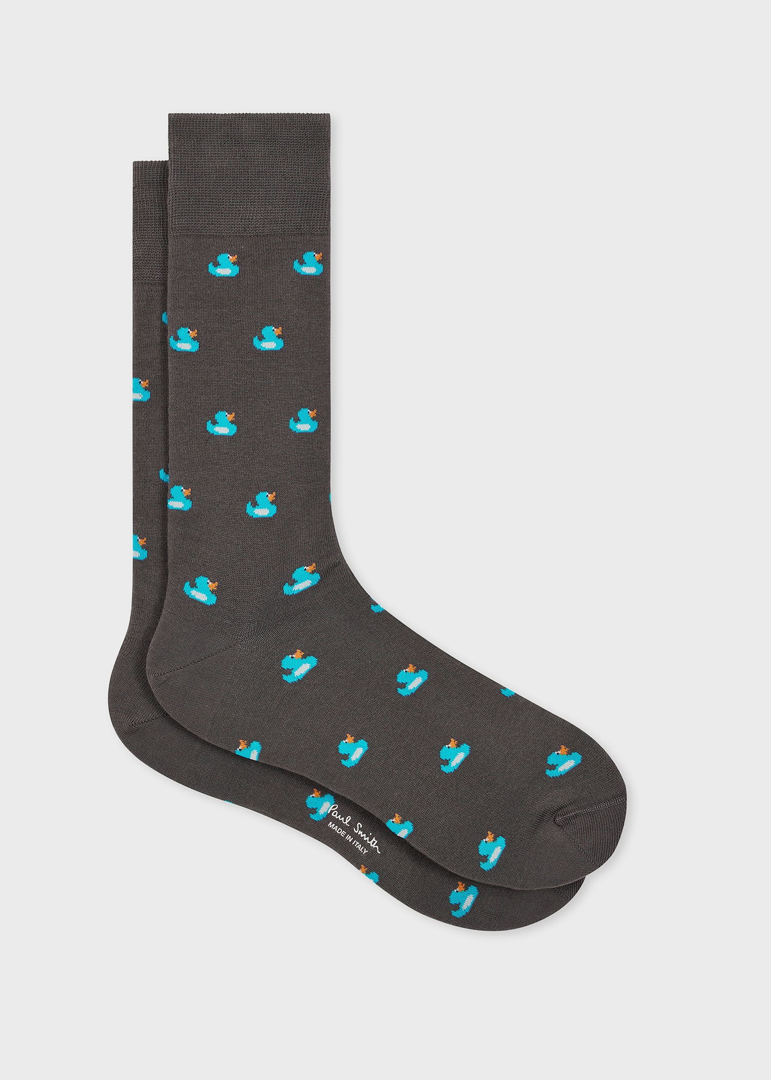 Grey Cotton 'Duck' Socks - 1