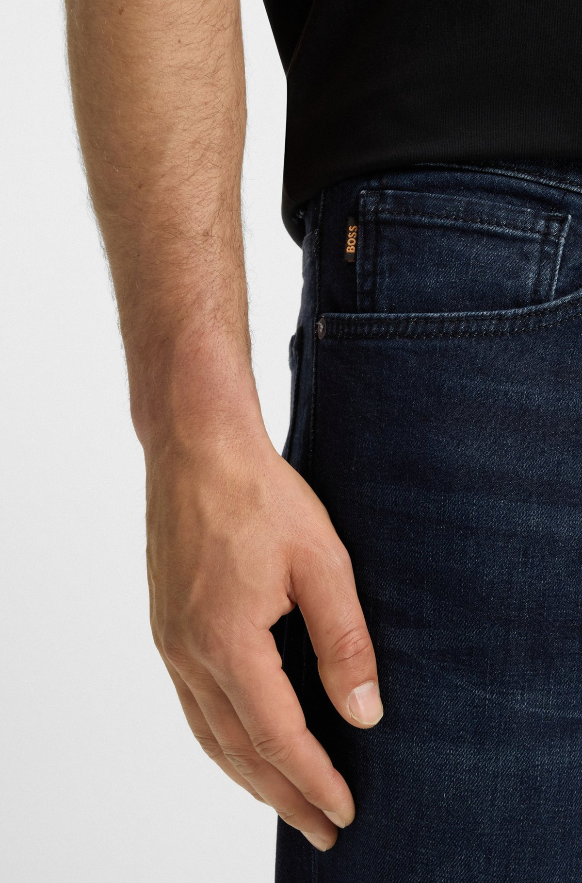 MAINE REGULAR-FIT JEANS IN DARK-BLUE COMFORT-STRETCH DENIM - 5
