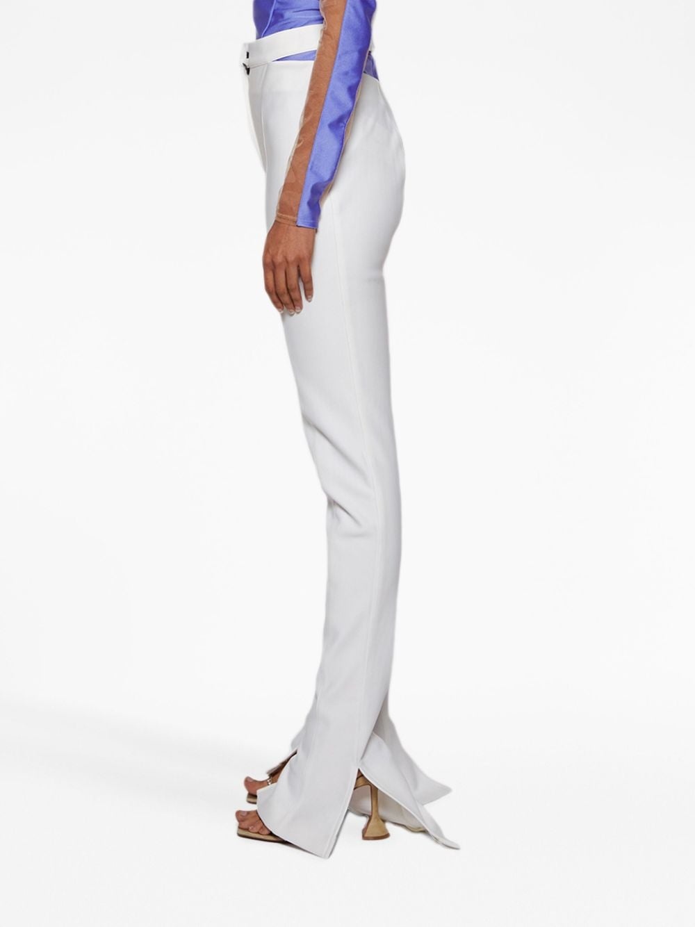 Bonded cut-out flared trousers - 4