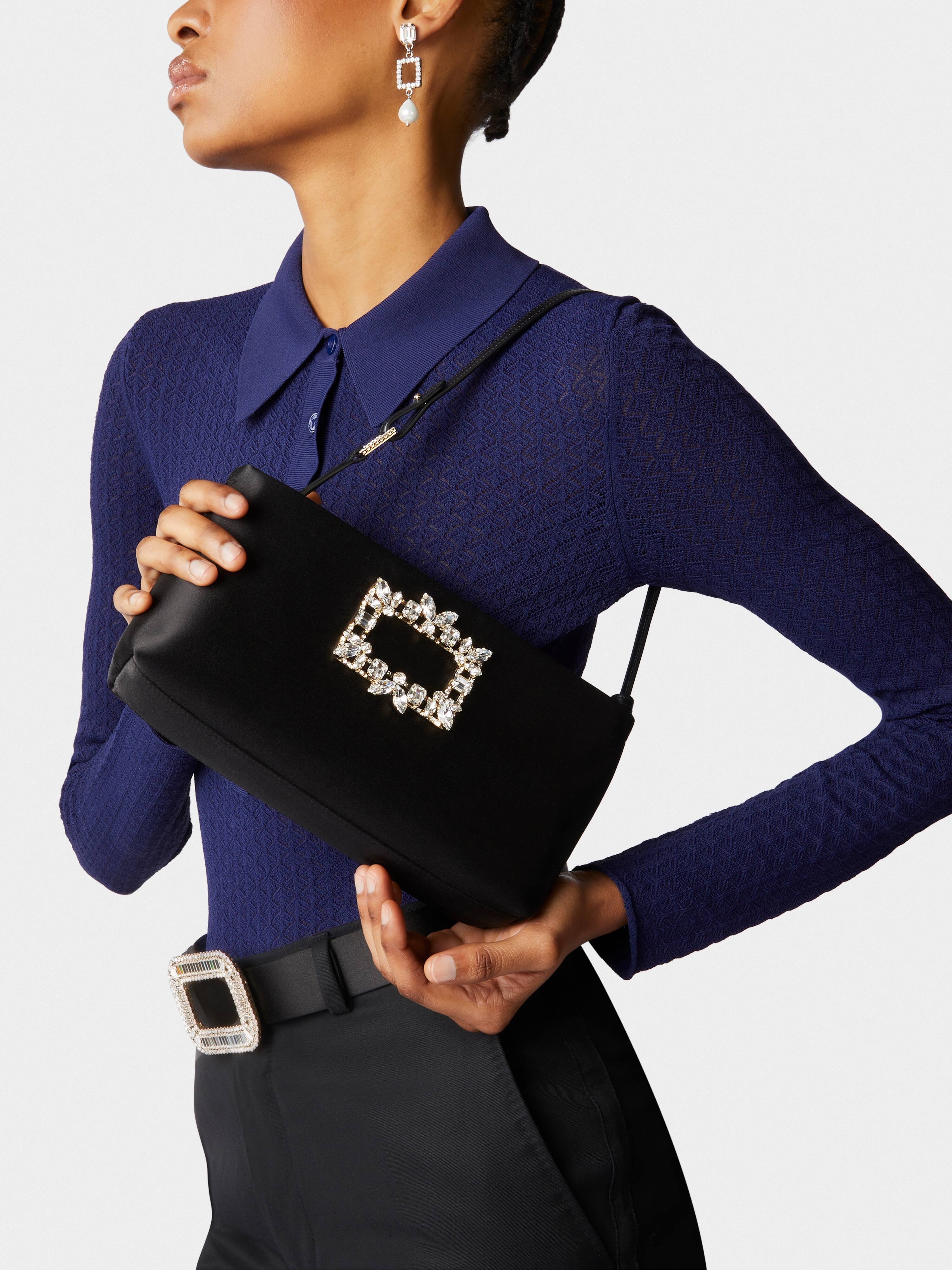 RV Nightlily Broche Vivier Buckle Mini Bag in Satin - 2