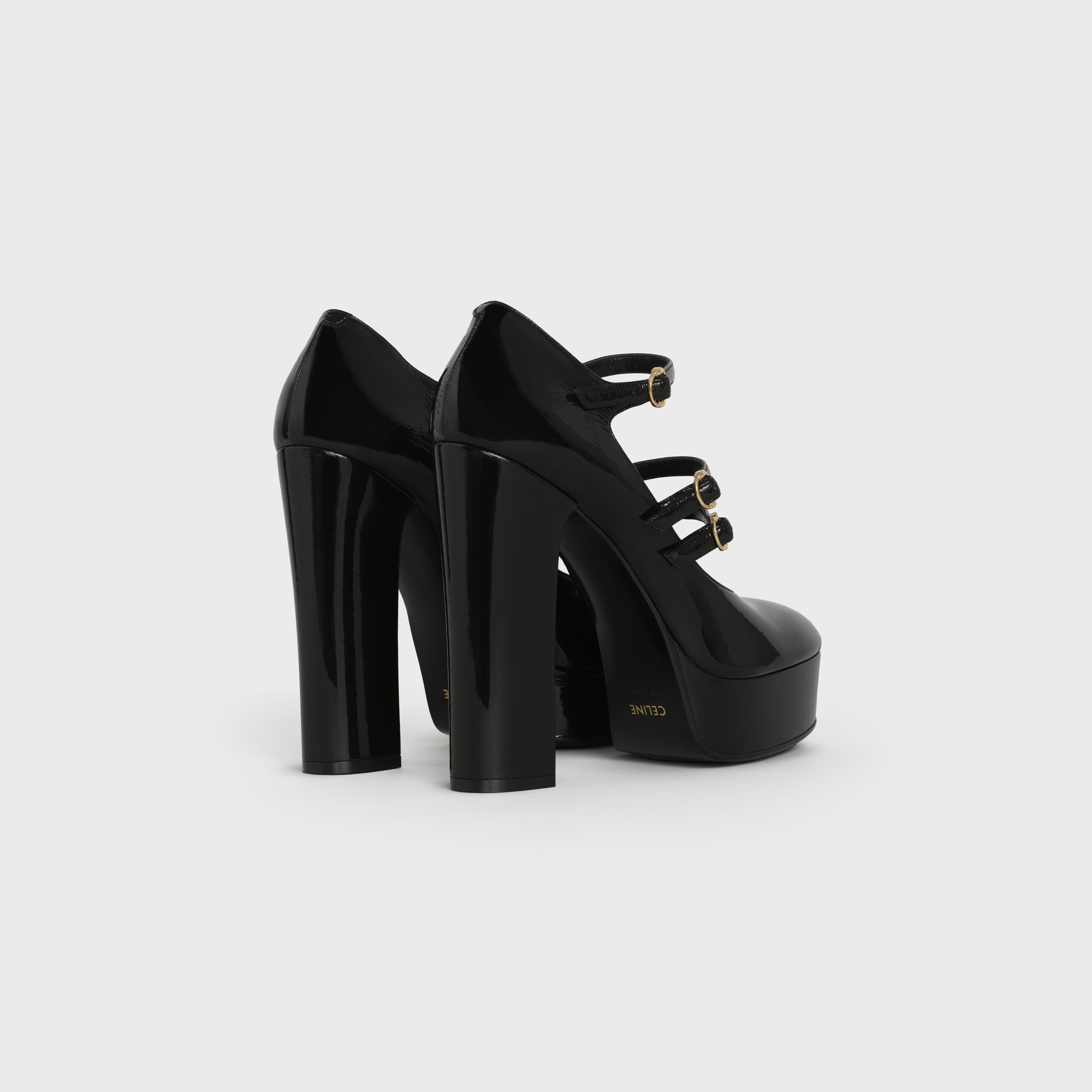 CELINE MELODY TRI-BUCKLE MARY JANE PUMP  IN  PATENT LAMBSKIN - 3