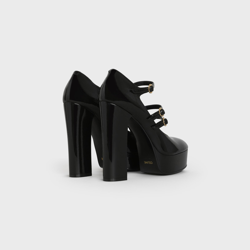 CELINE MELODY TRI-BUCKLE MARY JANE PUMP  IN  PATENT LAMBSKIN 3
