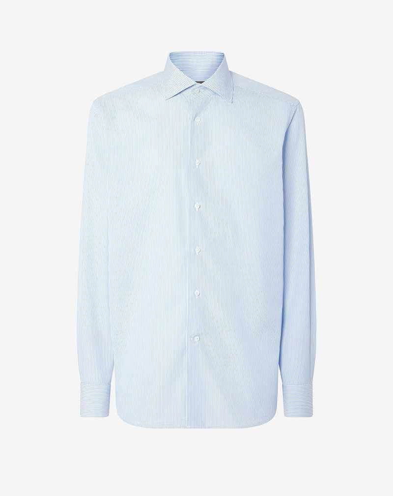 Cotton shirt with light Blue and white stripes 1