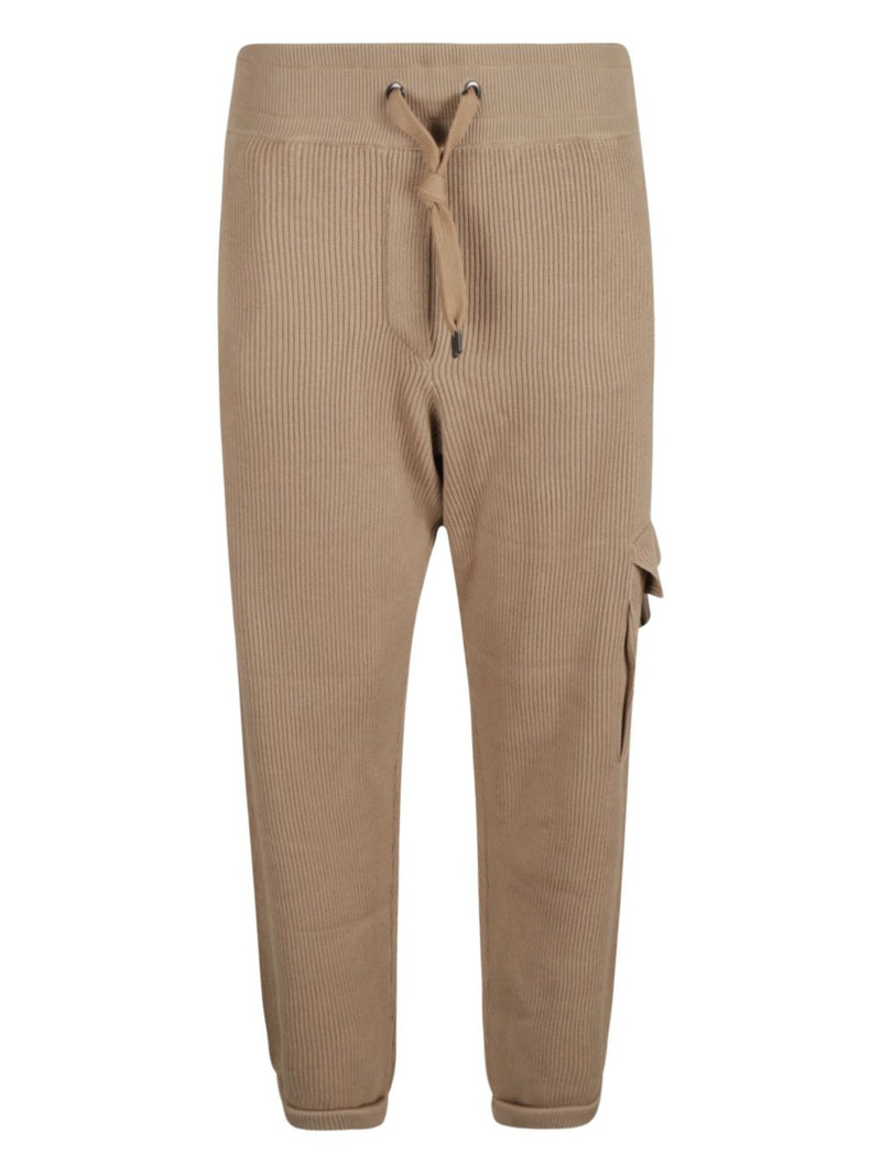 ribbed drawstring-waistband track pants 1