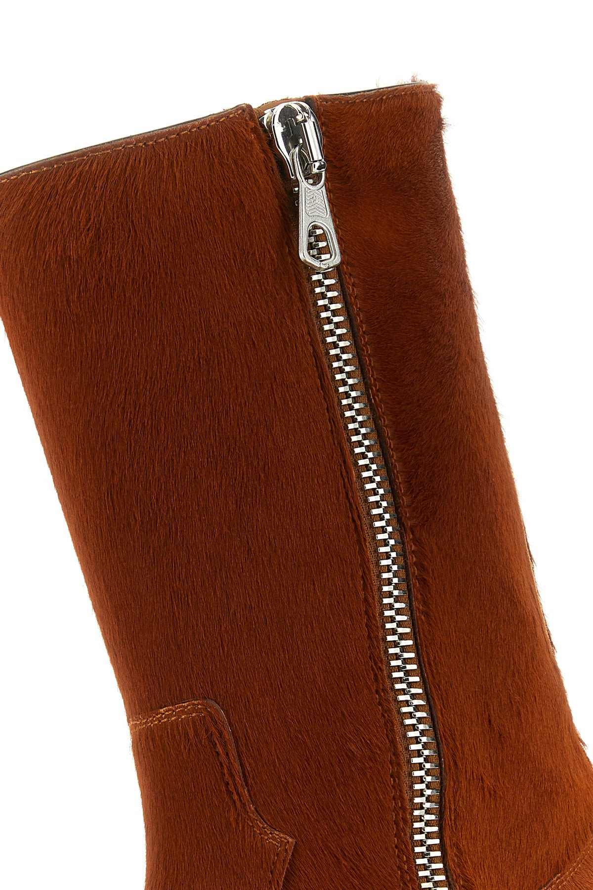 Brick calfhair ankle boots - 4