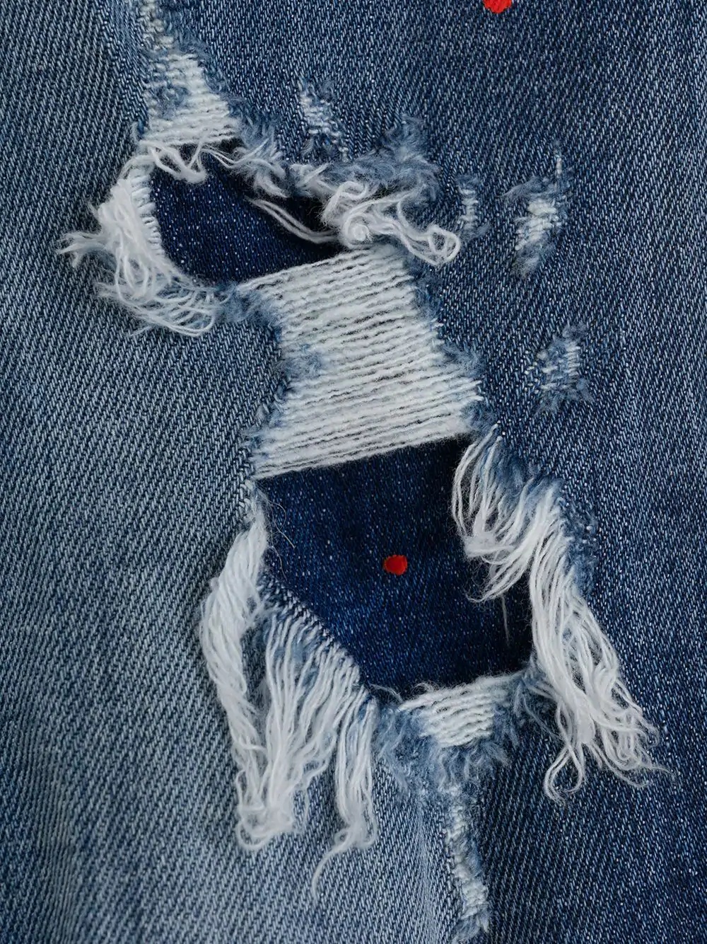 bird embroidery cropped jeans - 5