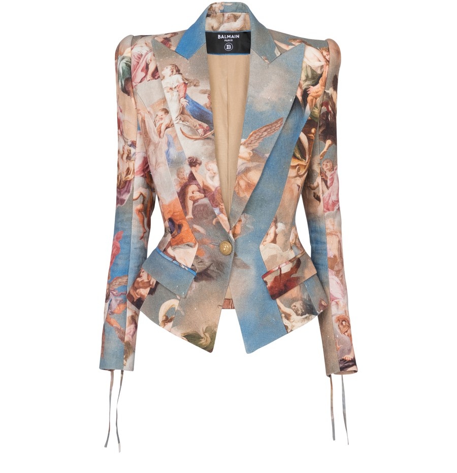 Slim-fit Sky printed canvas jacket - 1