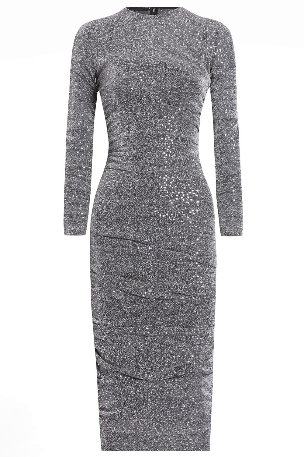Long Sleeve Ruched Midi Dress - 1