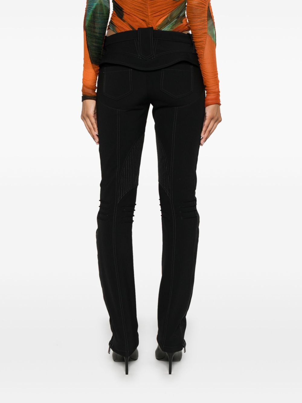 zipped scuba trousers - 4