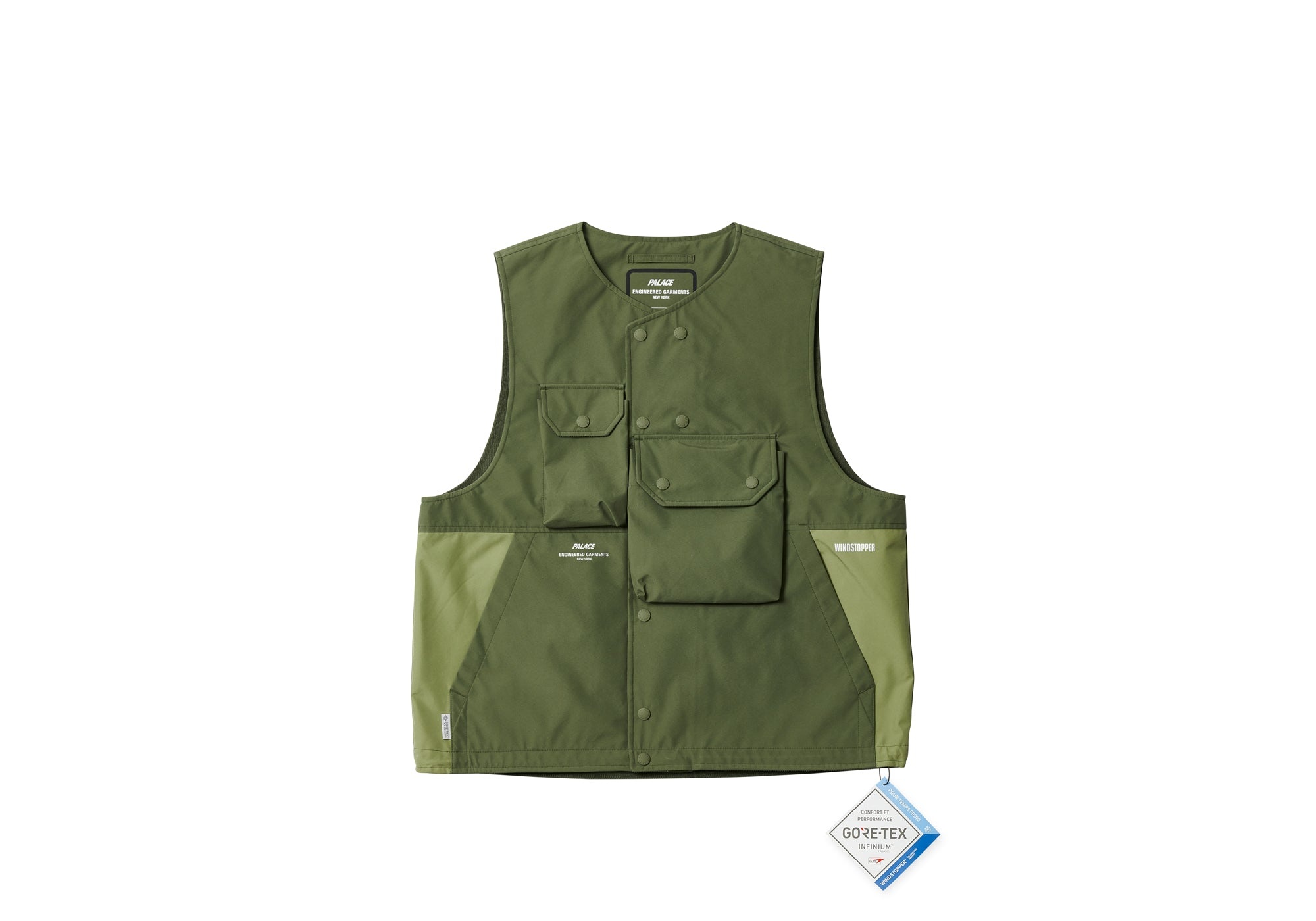 PALACE ENGINEERED GARMENTS GORE-TEX INFINIUM COVER VEST OLIVE - 1