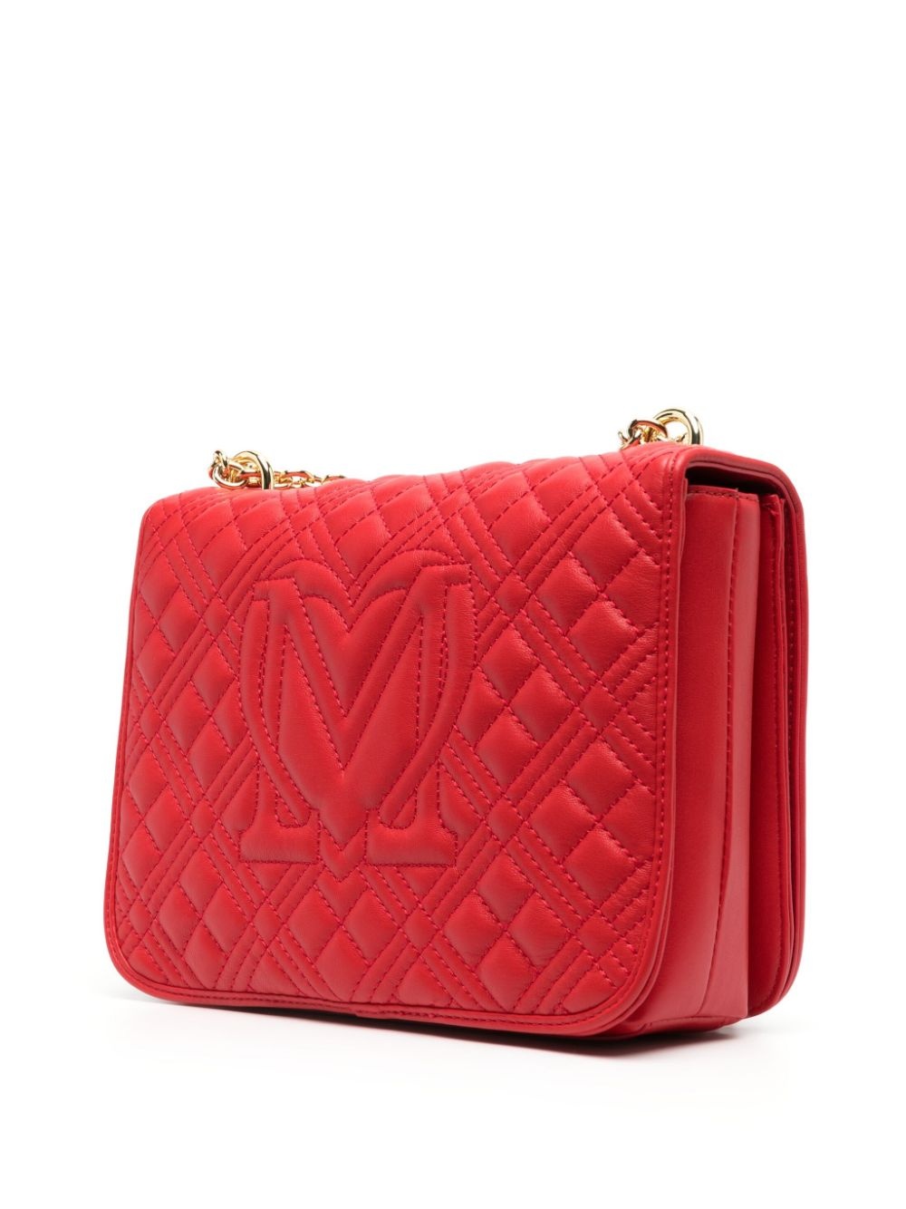 logo-plaque quilted shoulder bag - 3
