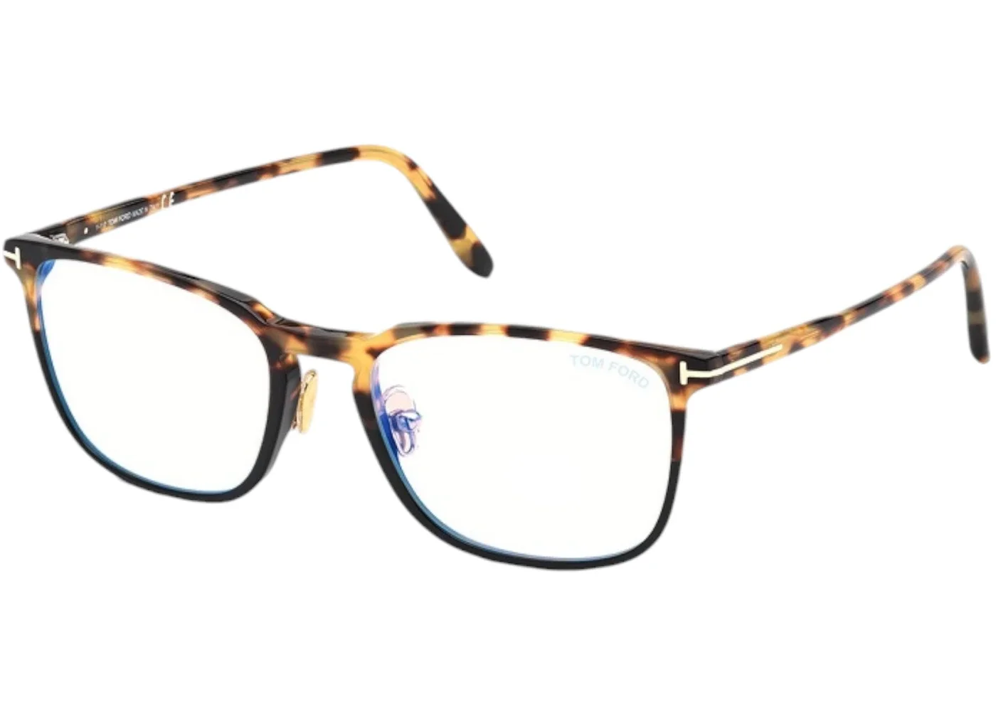 Tom Ford Square Eyeglasses Shiny Havana/Crystal Black (FT5699-B 056) - 1