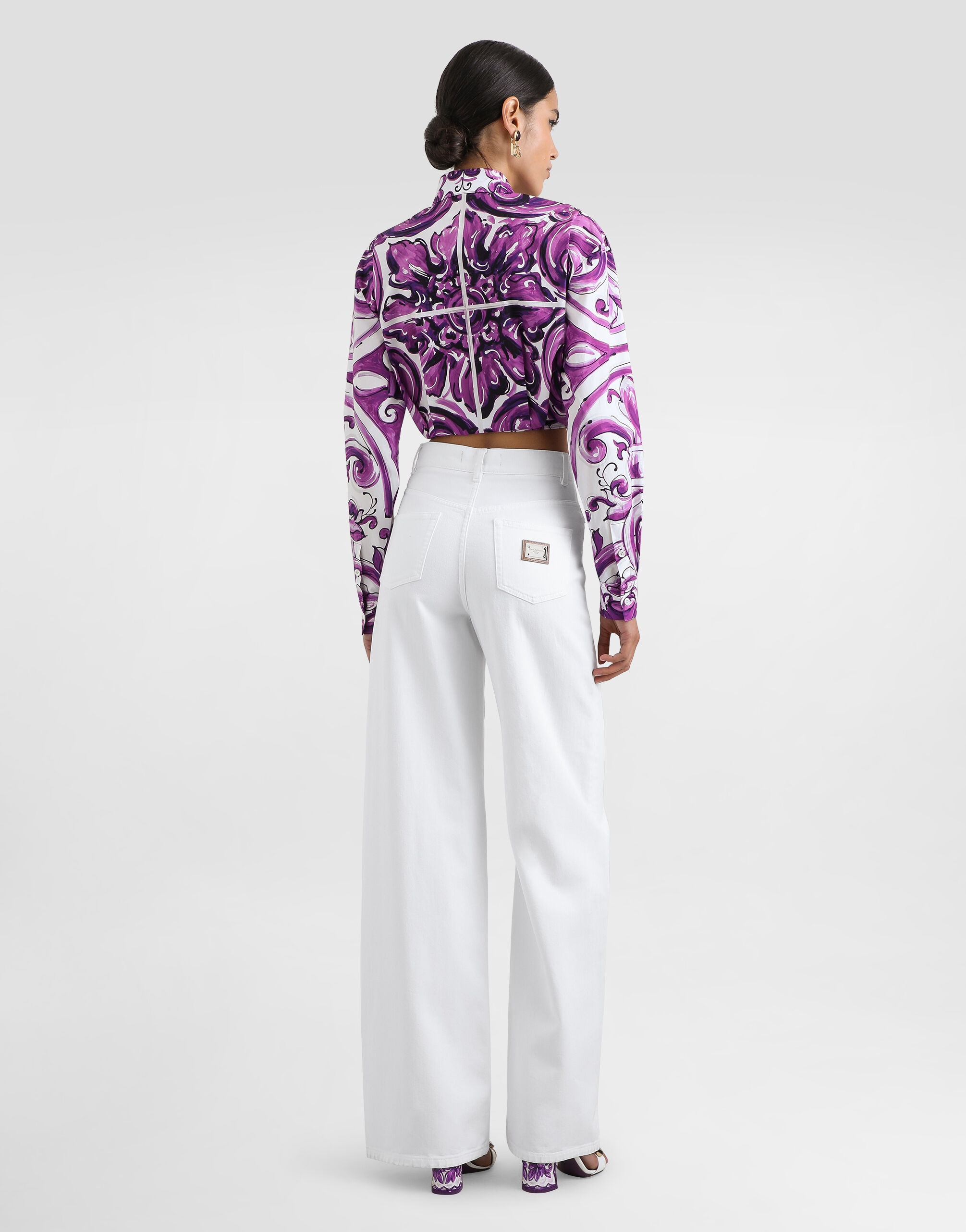 Majolica-print poplin shirt - 3