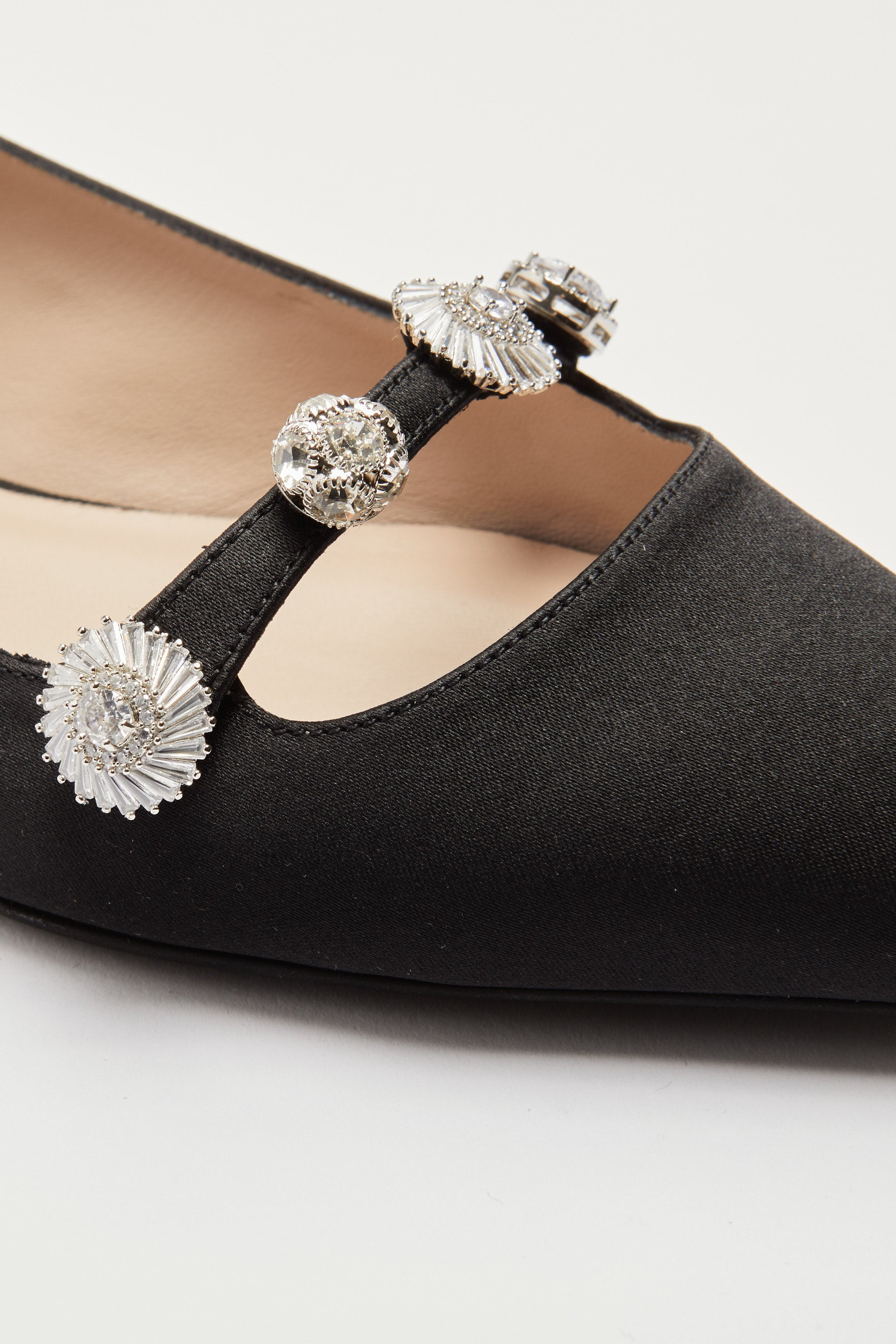 SATIN BALLERINA WITH JEWEL DETAILS - 4