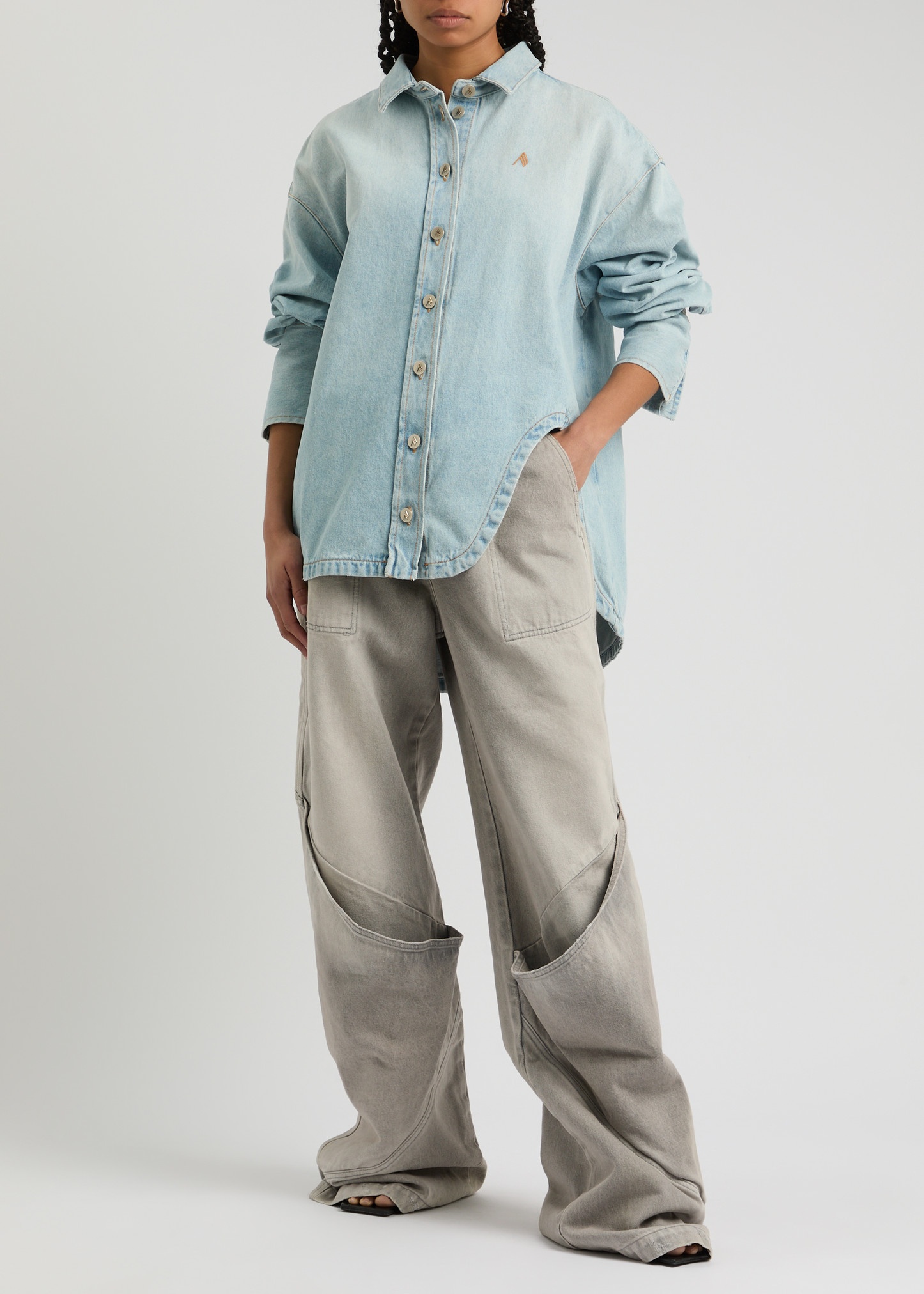 THE ATTICO Wide-leg cargo jeans | harveynichols | REVERSIBLE