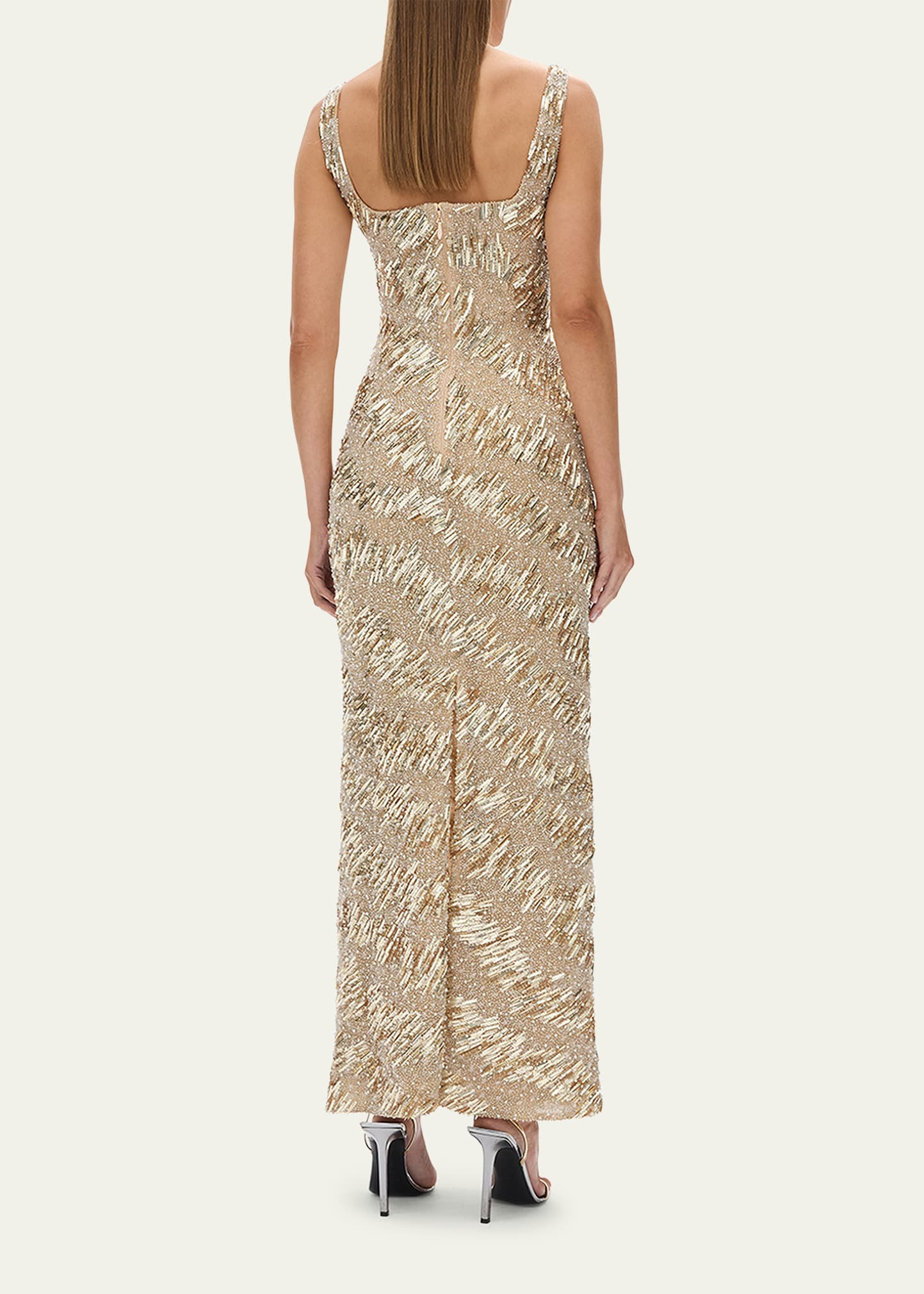 Marcel Embellished Sleeveless Column Gown - 3