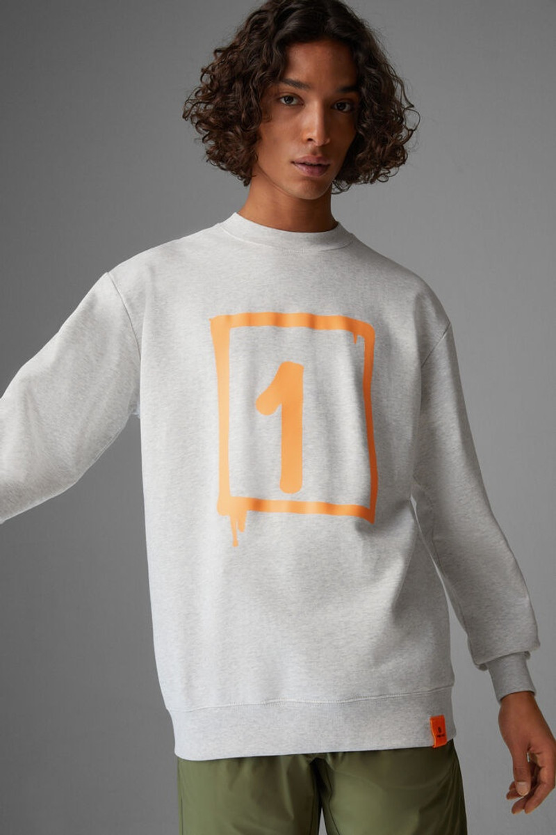 Hunt Sweatshirt in Light gray/Orange 2