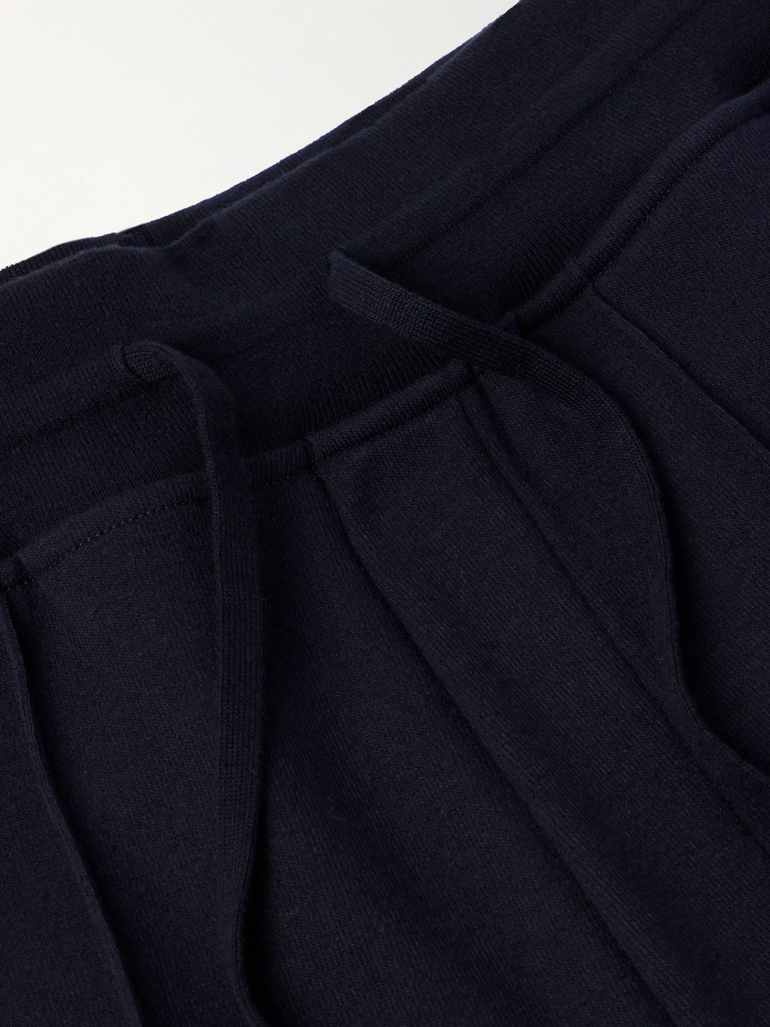Whitney Tapered Cotton, Silk and Cashmere-Blend Jersey Sweatpants Navy - 5