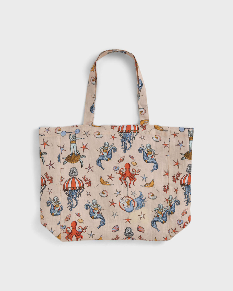Vilebrequin Linen Tote Bag Aqua Circus - Vilebrequin for St. Regis outlook