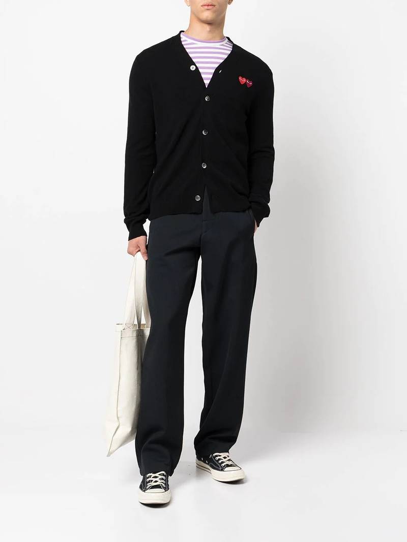 Comme des Garçons PLAY Double Heart cardigan outlook