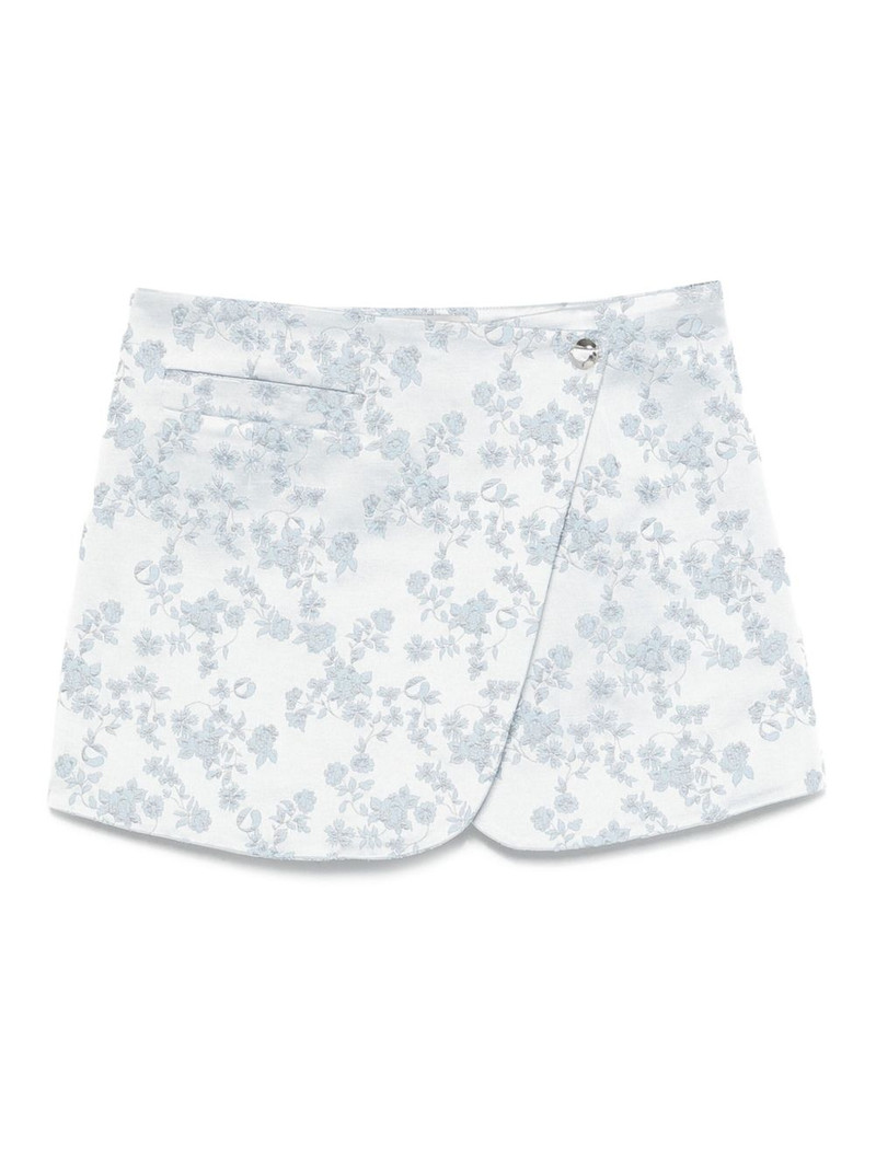 floral-jacquard wrap mini skirt 1