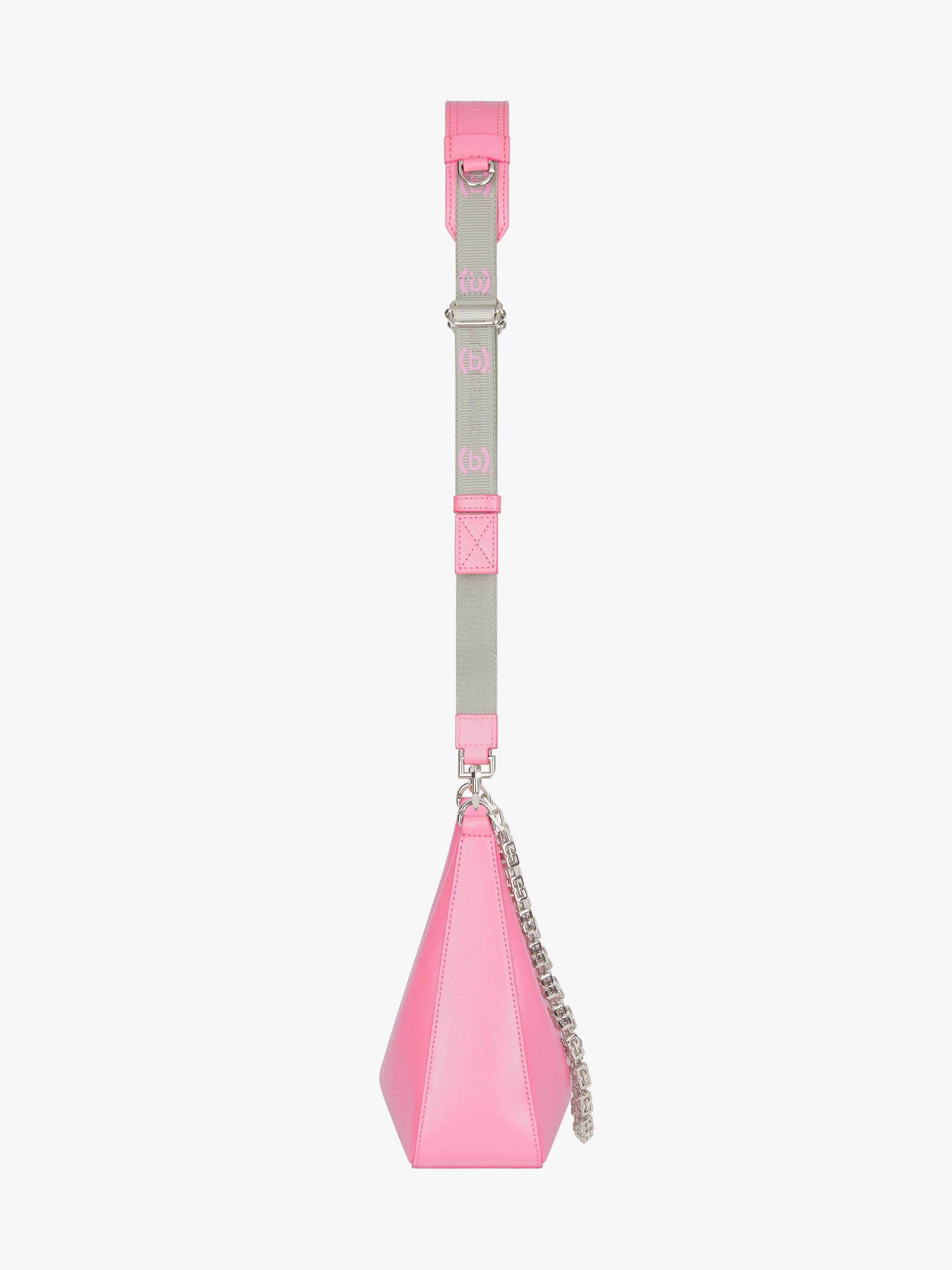 SMALL MOON CUT OUT BAG IN LEATHER WITH SPORTY STRAP - 4