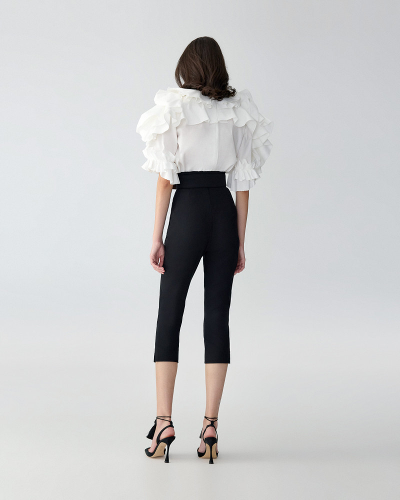 Draped Floral Ruffled Top 3