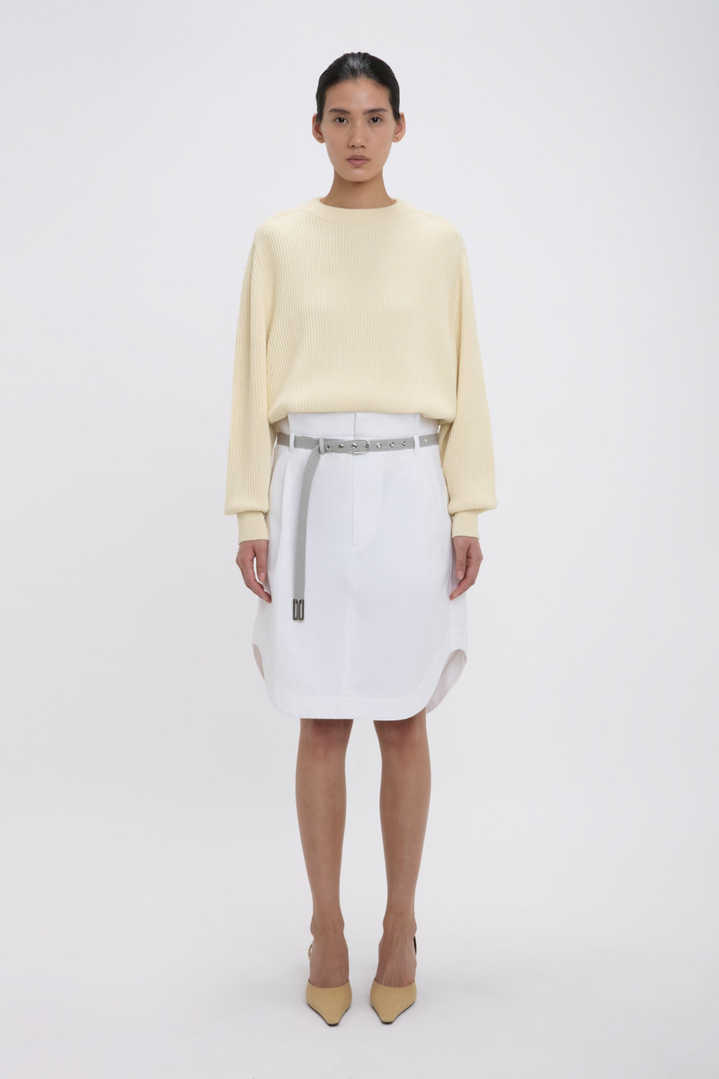 Victoria Beckham Cargo Skirt In Optic White outlook
