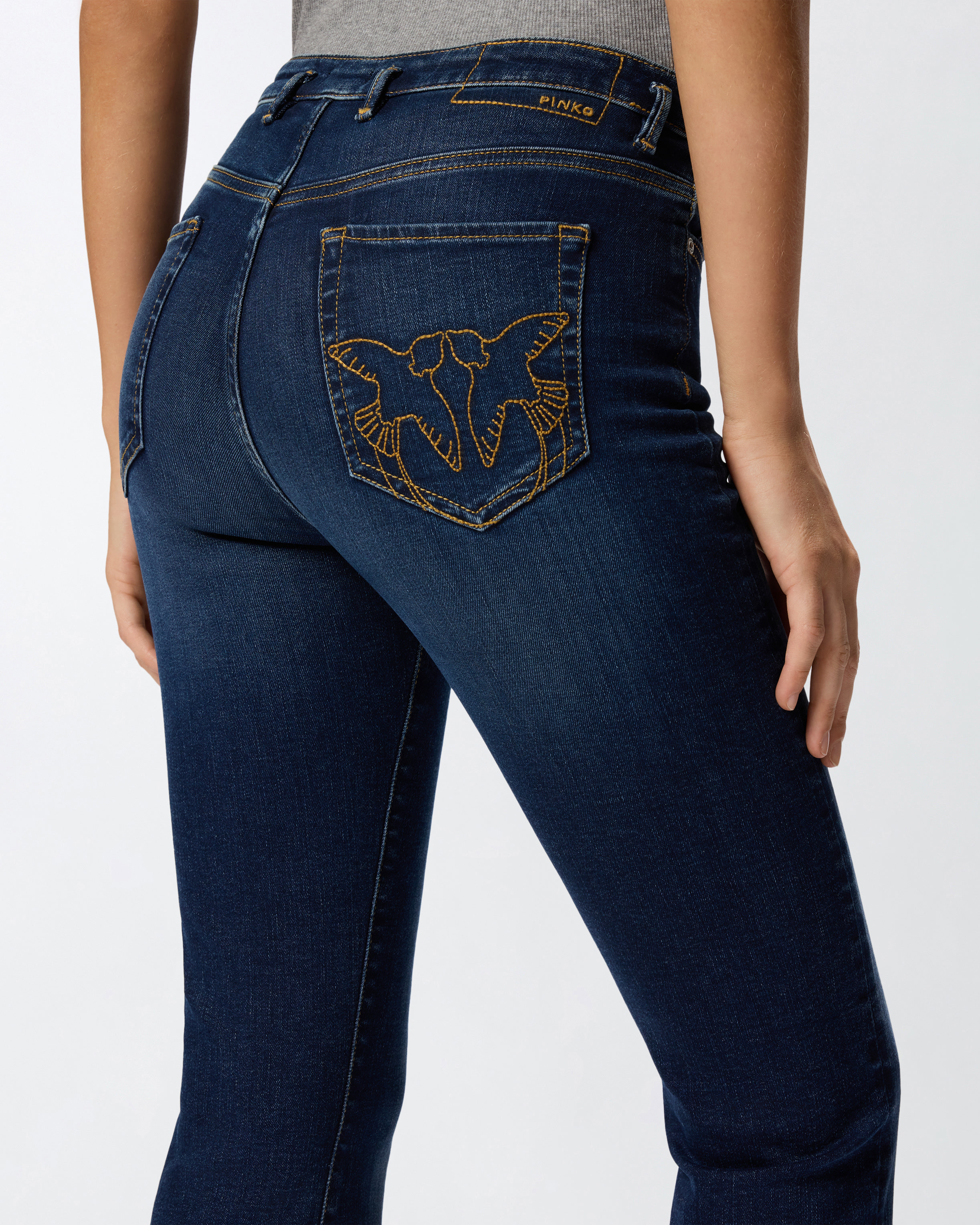 FLARED POWER STRETCH DENIM JEANS - 5
