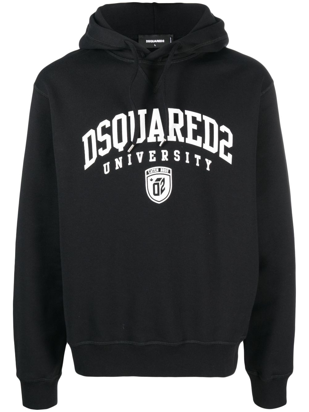 logo-print  cotton hoodie - 1