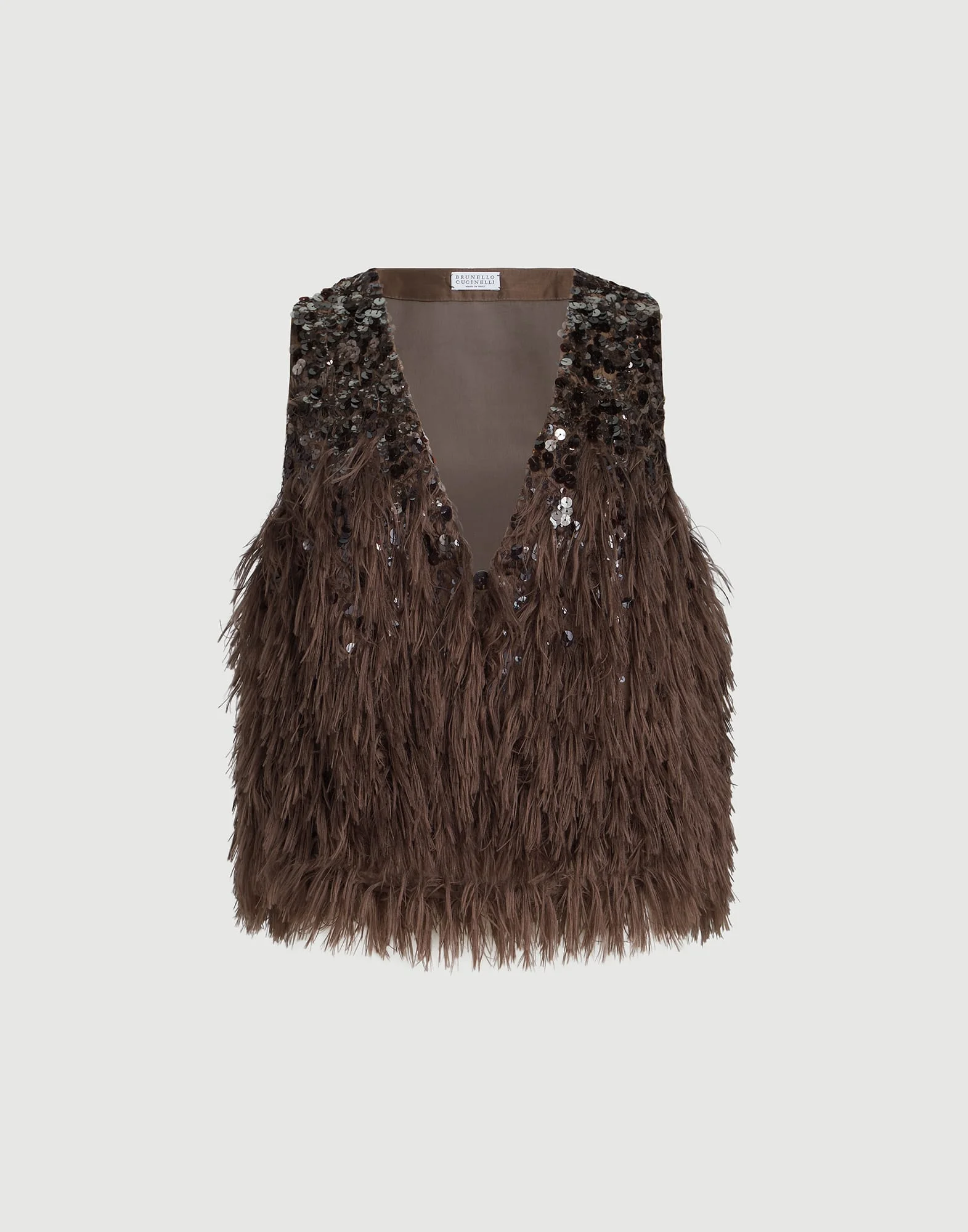 Dazzling dégradé vest in cotton and silk fil coupé - 1
