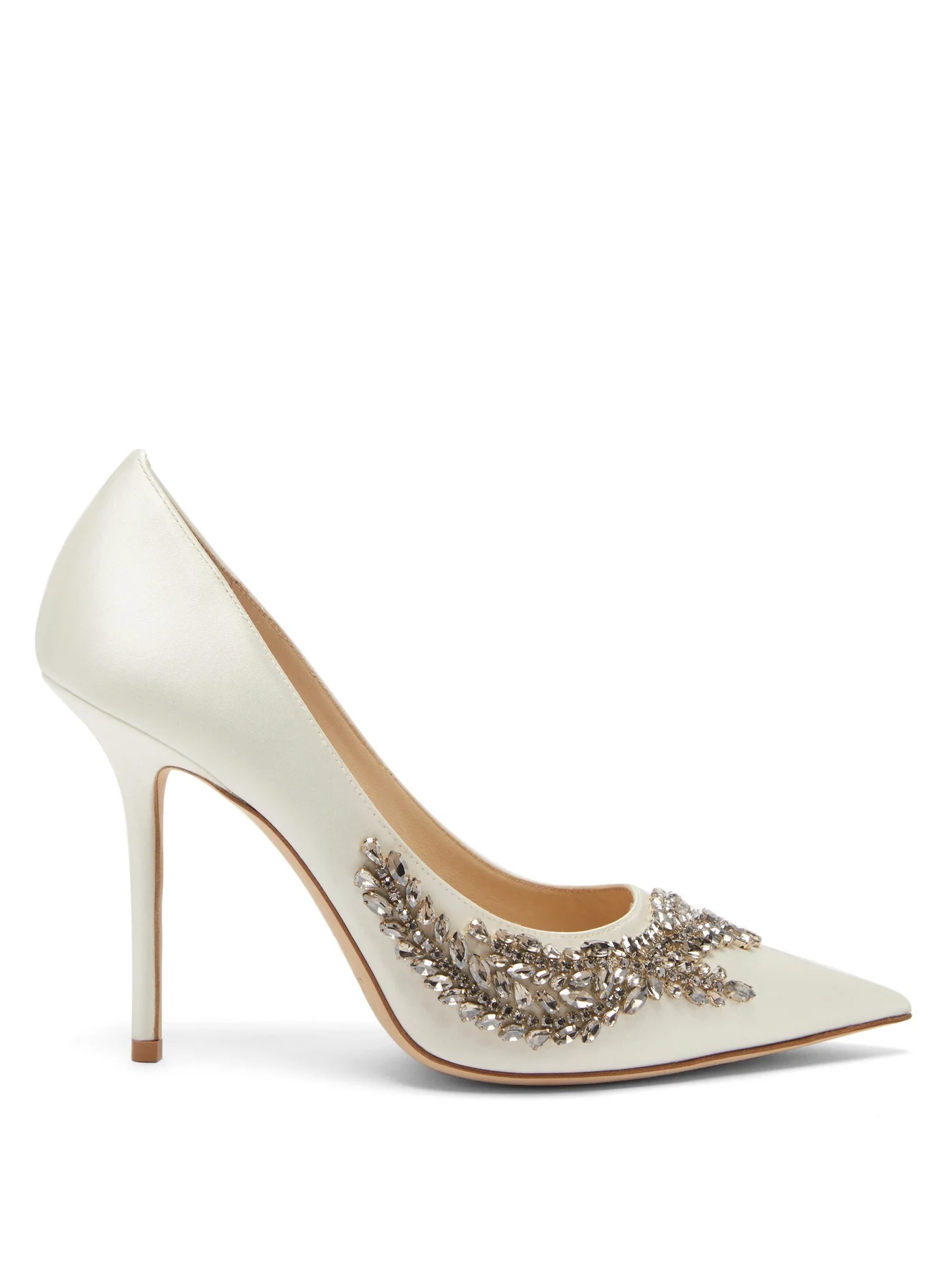 Love crystal-embellished satin pumps - 1