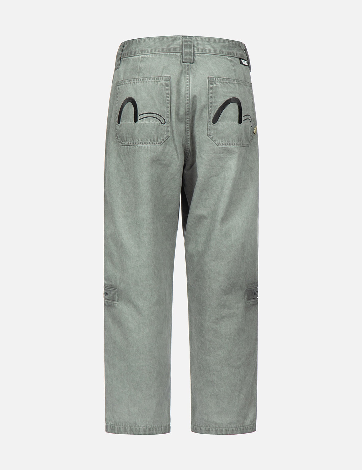 Seagull Embroidery Garment Dye Denim Pants - 2