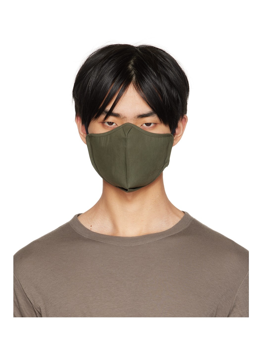 Green Poplin Face Mask - 1