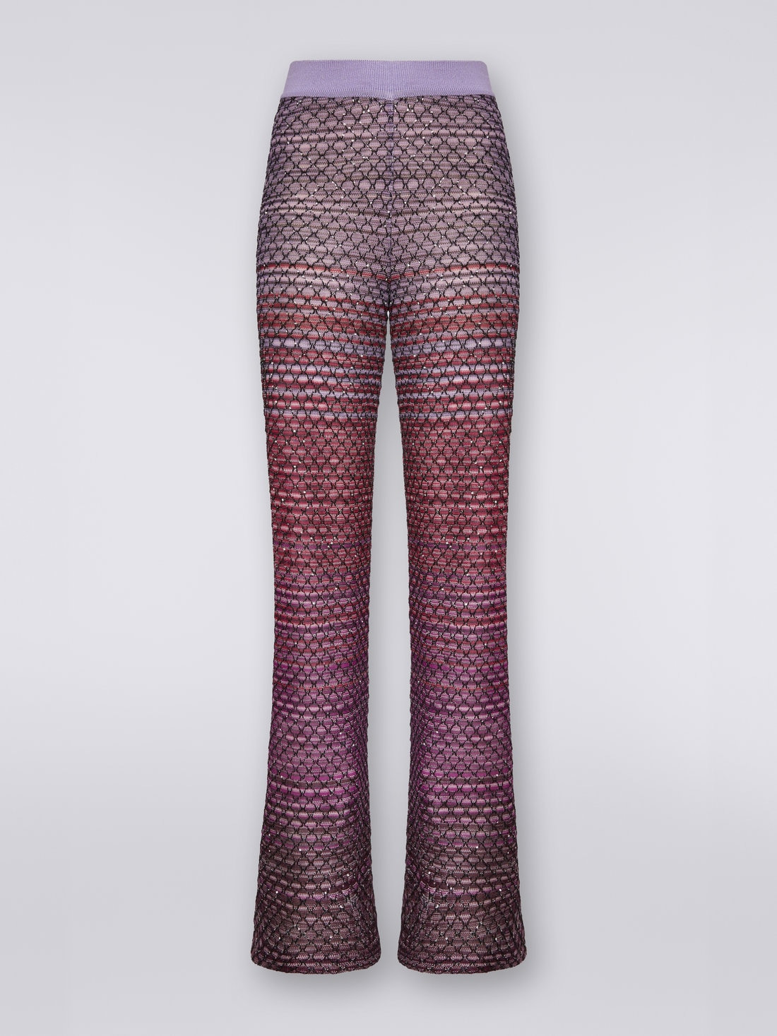 Viscose blend trousers with mesh and sequins - 1