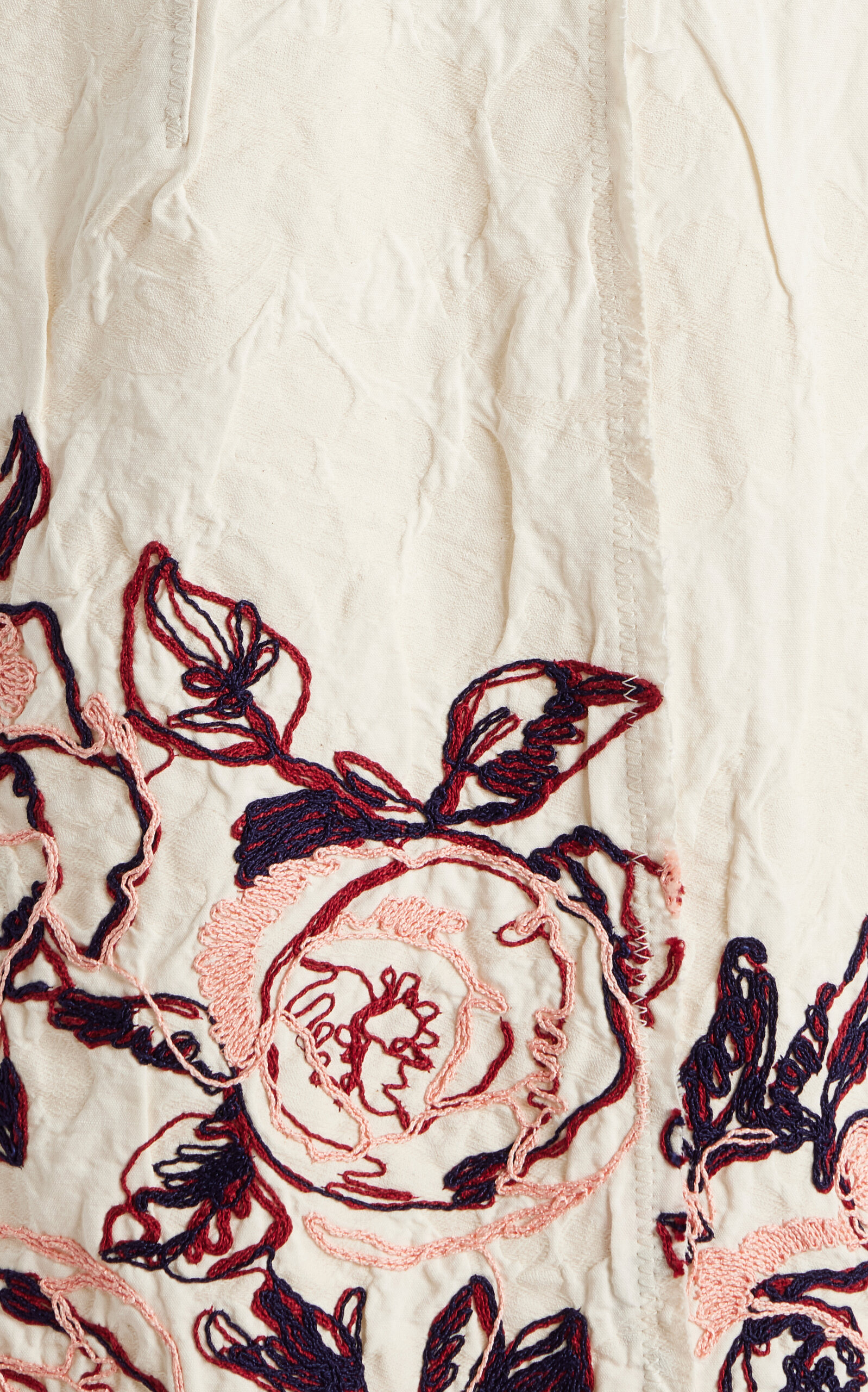 Printed Cotton-Linen Midi Dress ivory - 6