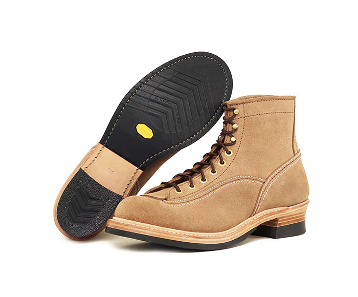 LK-004 Donkey Puncher Boots Horween CXL Natural Roughout - 4