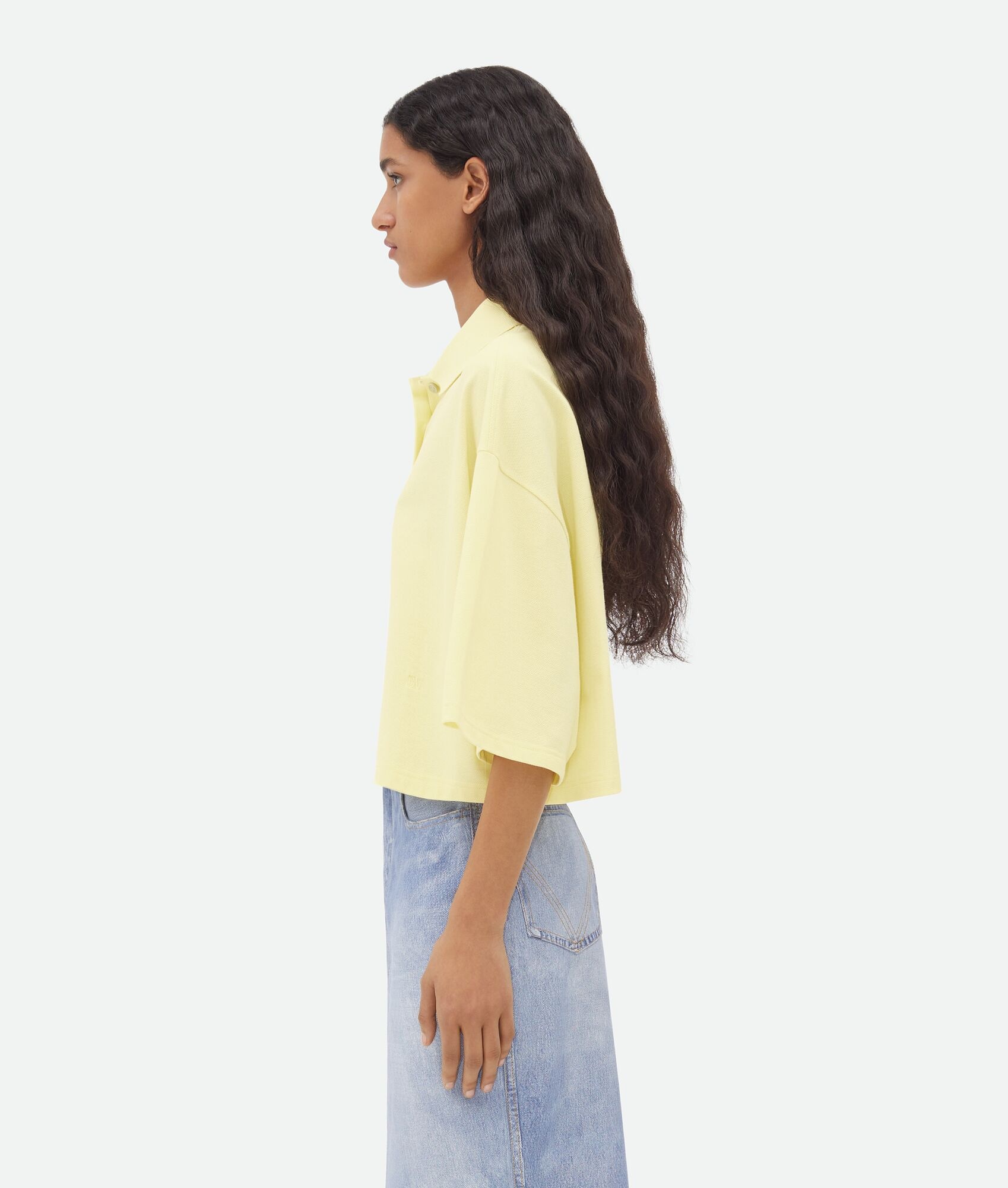 Cropped Cotton Piquet Polo - 2