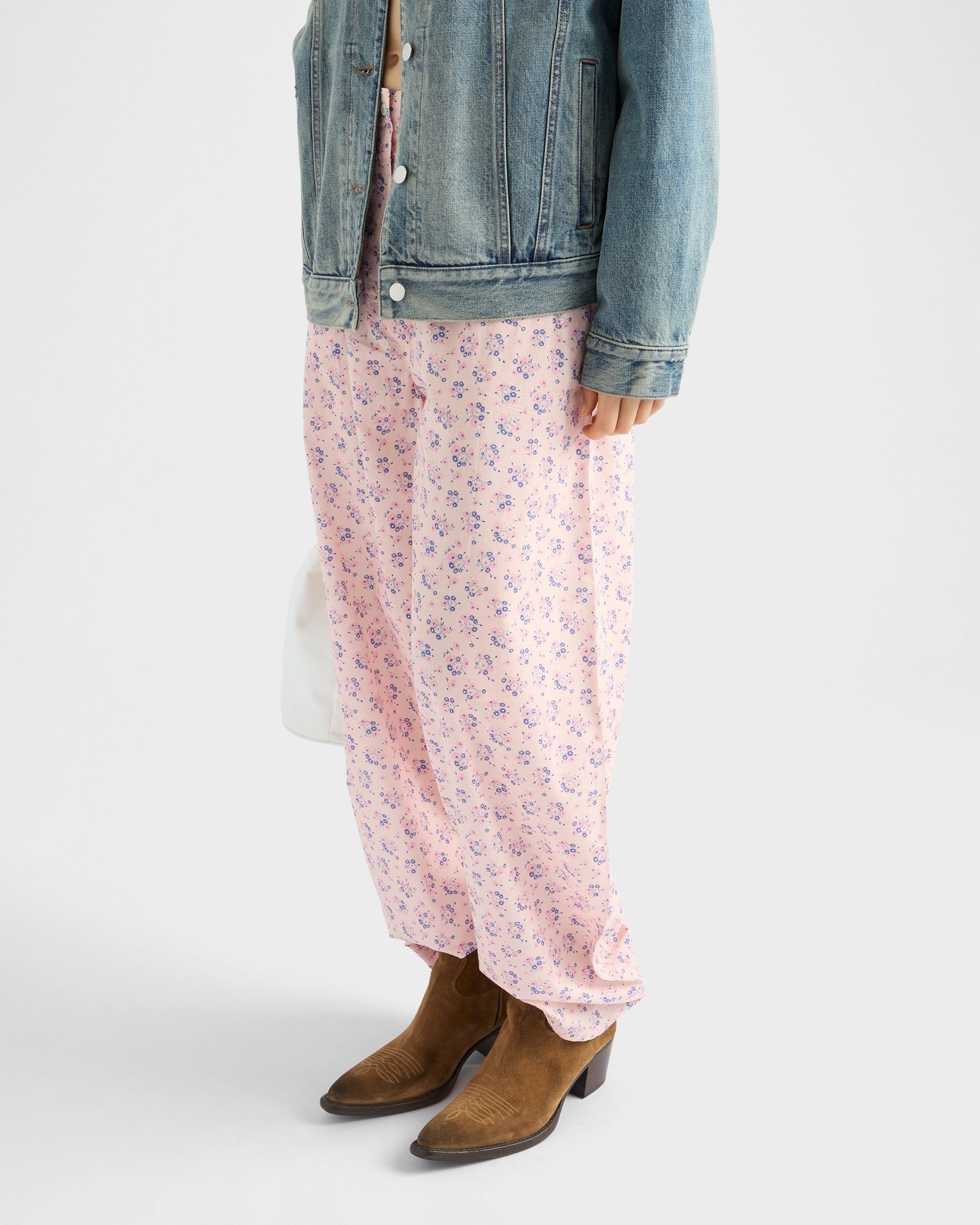 Floral print batiste pants - 4