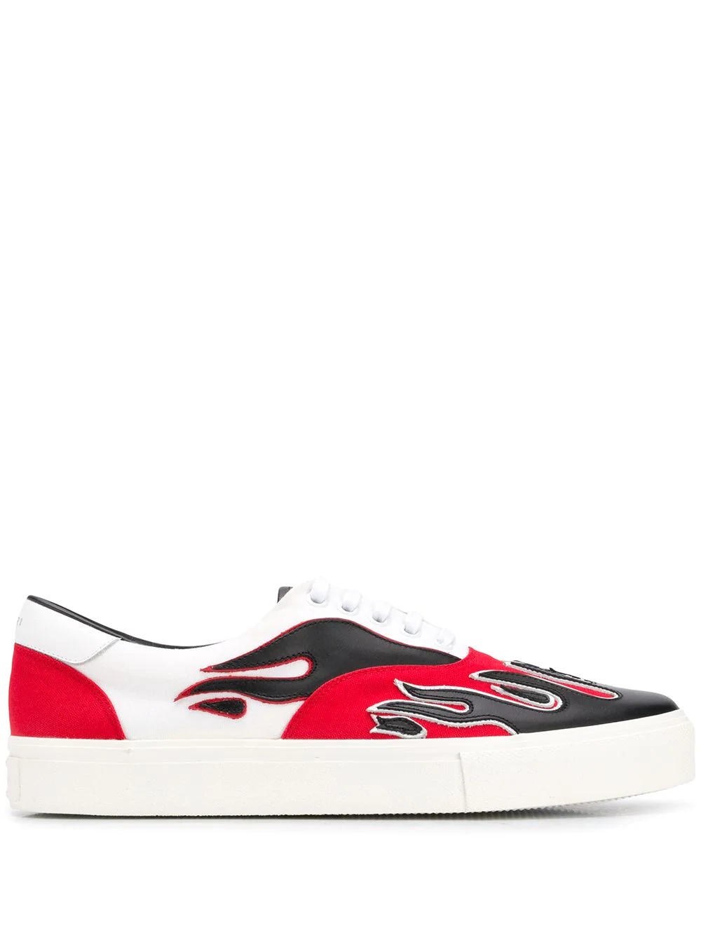 flames-appliqué low-top sneakers - 1