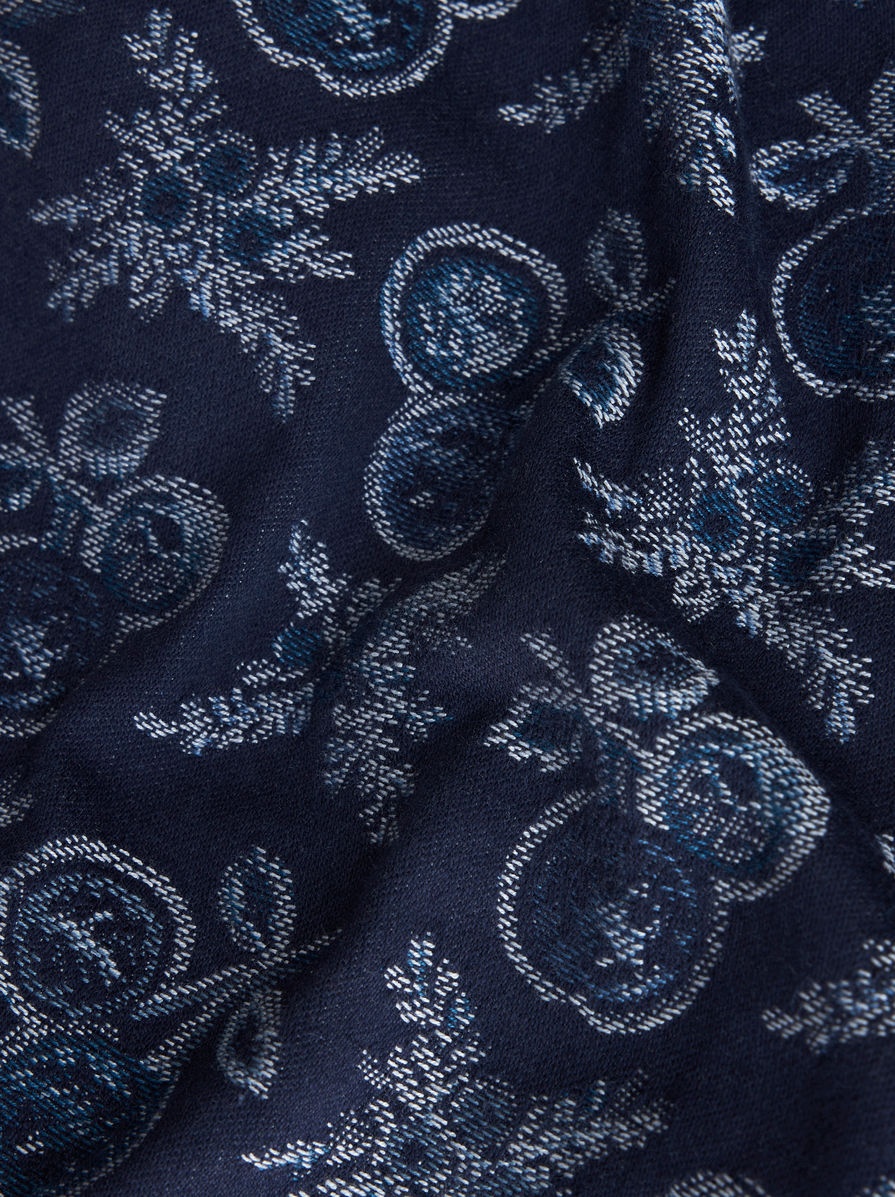 MIDI DENIM JACQUARD SKIRT WITH APPLES - 6
