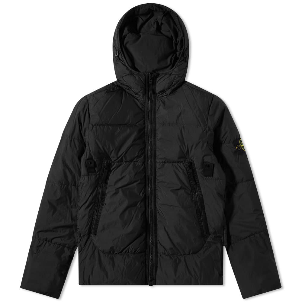 Stone Island Garment Dyed Crinkle Reps Hooded Down Jacket - 1