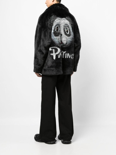 doublet panda-motif faux-fur jacket outlook