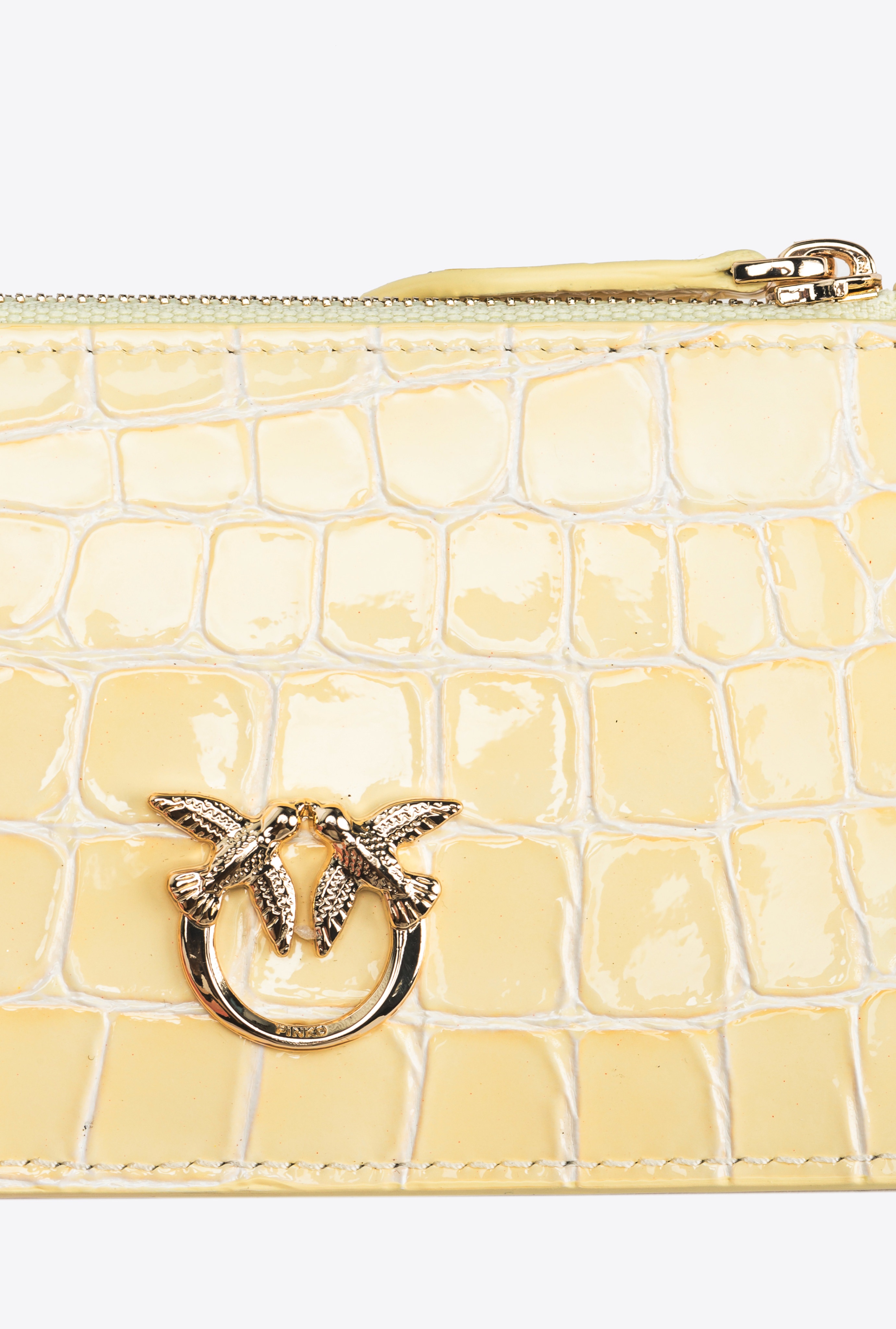 PINKO GALLERIA SHINY CROC-PRINT CARD HOLDER - 5